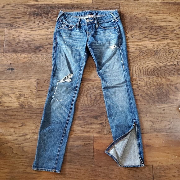 True Religion jeans gwen skinny ankle zip distressed womens size 26 - Picture 7 of 7